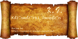 Késmárki Imogén névjegykártya